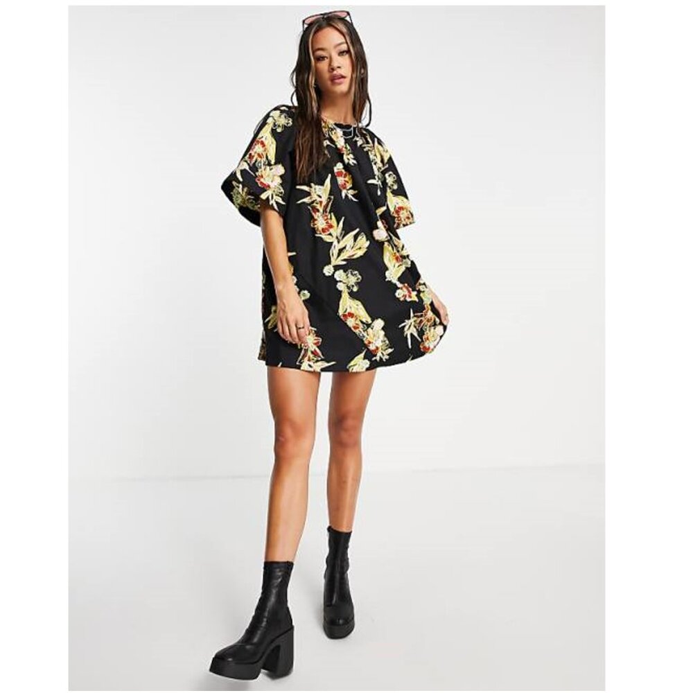 Free People Jodie Printed Tunic Mini Dress - S